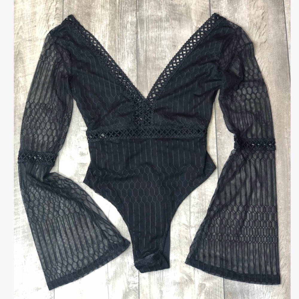 V-neck Lace Bodysuit